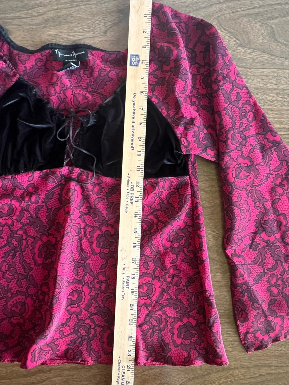VTG Y2K Mercer & Madison Womens L Lounge Set Pink Black Velvet Floral Whimsigoth